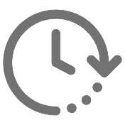 A Gray Icon of Clock with Arrow
