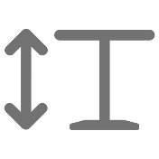 A Gray Icon of a double sided arrow and exam table