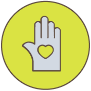Icon of a hand with a heart in it