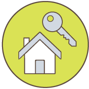 Icon of a house and a key