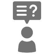 Gray Icon of Person with Thought Bubble