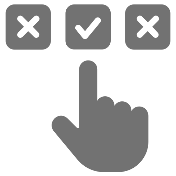 Gray Icon of Hand pointing