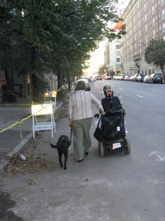 Wheelchair in street