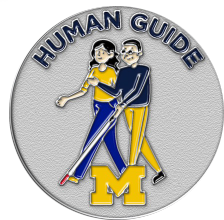 A badge for the Michigan Medicine human guide program