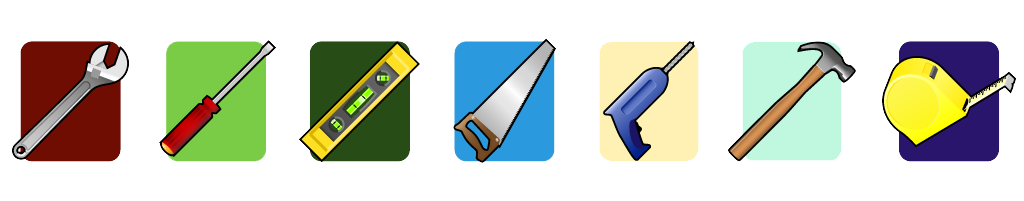 tools in squares